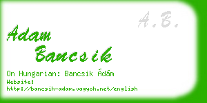 adam bancsik business card